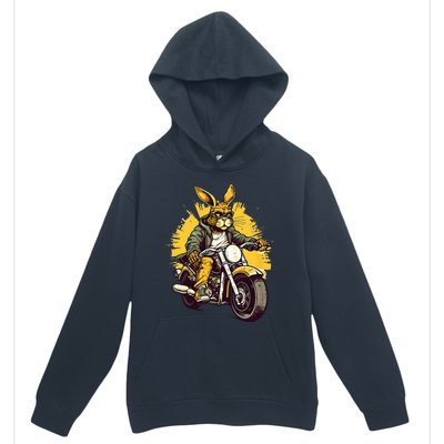 Cool Rabbit Motorcycle Rider Wild Hare Biker Urban Pullover Hoodie