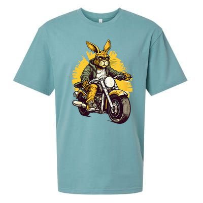 Cool Rabbit Motorcycle Rider Wild Hare Biker Sueded Cloud Jersey T-Shirt