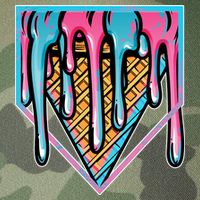 Cute Retro Melting Ice Cream Cone Baseball Home Plate Legacy Tie Dye Trucker Hat