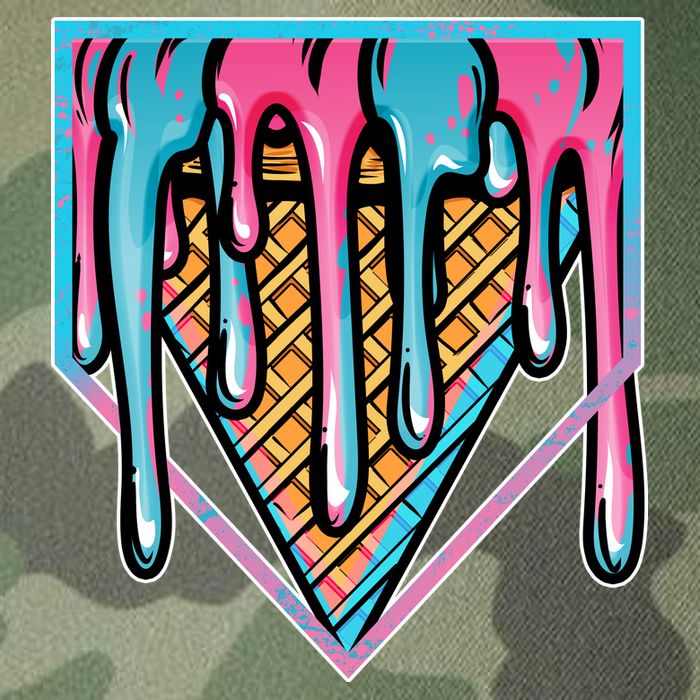 Cute Retro Melting Ice Cream Cone Baseball Home Plate Legacy Tie Dye Trucker Hat