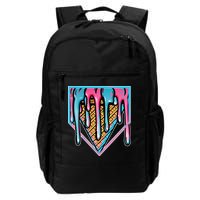 Cute Retro Melting Ice Cream Cone Baseball Home Plate Backpack