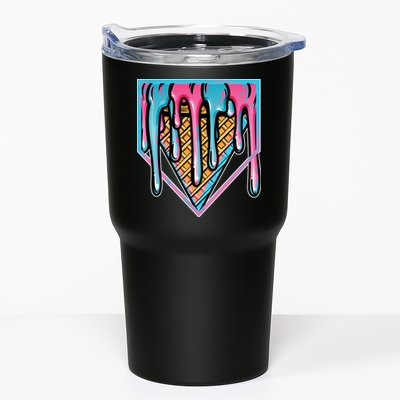 Cute Retro Melting Ice Cream Cone Baseball Home Plate Tumbler