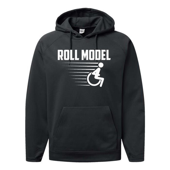 Cool Roll Model Funny Handicapped Person Wheelchair Performance Fleece Hoodie