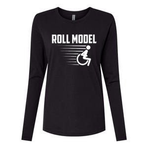 Cool Roll Model Funny Handicapped Person Wheelchair Womens Cotton Relaxed Long Sleeve T-Shirt