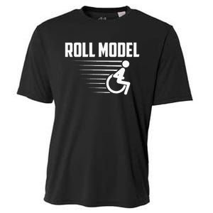 Cool Roll Model Funny Handicapped Person Wheelchair Cooling Performance Crew T-Shirt