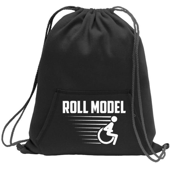 Cool Roll Model Funny Handicapped Person Wheelchair Sweatshirt Cinch Pack Bag