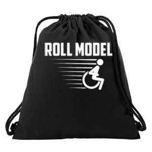 Cool Roll Model Funny Handicapped Person Wheelchair Drawstring Bag