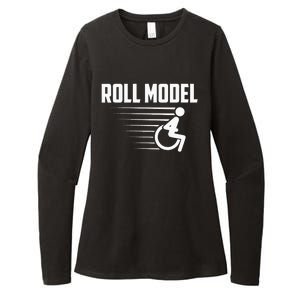 Cool Roll Model Funny Handicapped Person Wheelchair Womens CVC Long Sleeve Shirt