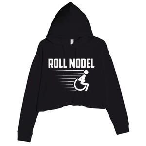 Cool Roll Model Funny Handicapped Person Wheelchair Crop Fleece Hoodie