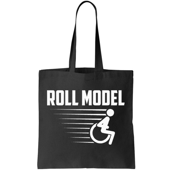 Cool Roll Model Funny Handicapped Person Wheelchair Tote Bag