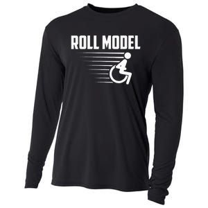 Cool Roll Model Funny Handicapped Person Wheelchair Cooling Performance Long Sleeve Crew