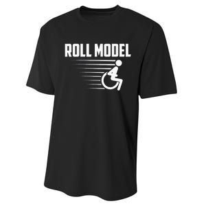 Cool Roll Model Funny Handicapped Person Wheelchair Performance Sprint T-Shirt