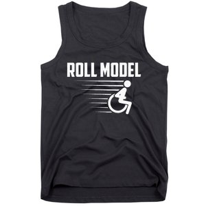 Cool Roll Model Funny Handicapped Person Wheelchair Tank Top