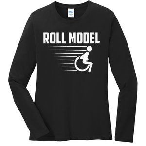 Cool Roll Model Funny Handicapped Person Wheelchair Ladies Long Sleeve Shirt