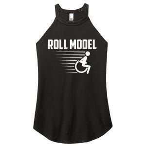 Cool Roll Model Funny Handicapped Person Wheelchair Women's Perfect Tri Rocker Tank