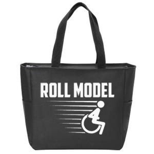 Cool Roll Model Funny Handicapped Person Wheelchair Zip Tote Bag