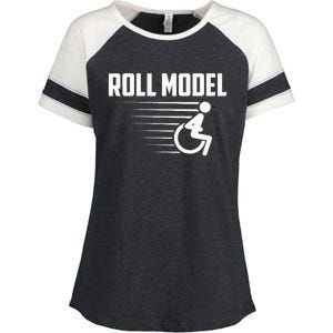 Cool Roll Model Funny Handicapped Person Wheelchair Enza Ladies Jersey Colorblock Tee