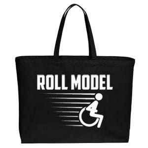 Cool Roll Model Funny Handicapped Person Wheelchair Cotton Canvas Jumbo Tote