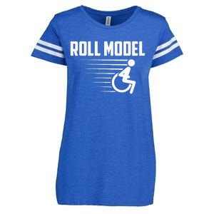 Cool Roll Model Funny Handicapped Person Wheelchair Enza Ladies Jersey Football T-Shirt