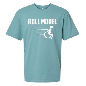 Cool Roll Model Funny Handicapped Person Wheelchair Sueded Cloud Jersey T-Shirt