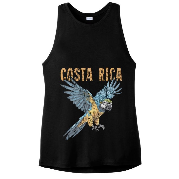 Costa Rica Macaw Pura Vida Animals Nature Pura Vida Ladies PosiCharge Tri-Blend Wicking Tank