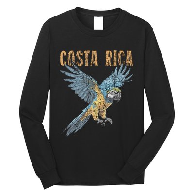 Costa Rica Macaw Pura Vida Animals Nature Pura Vida Long Sleeve Shirt