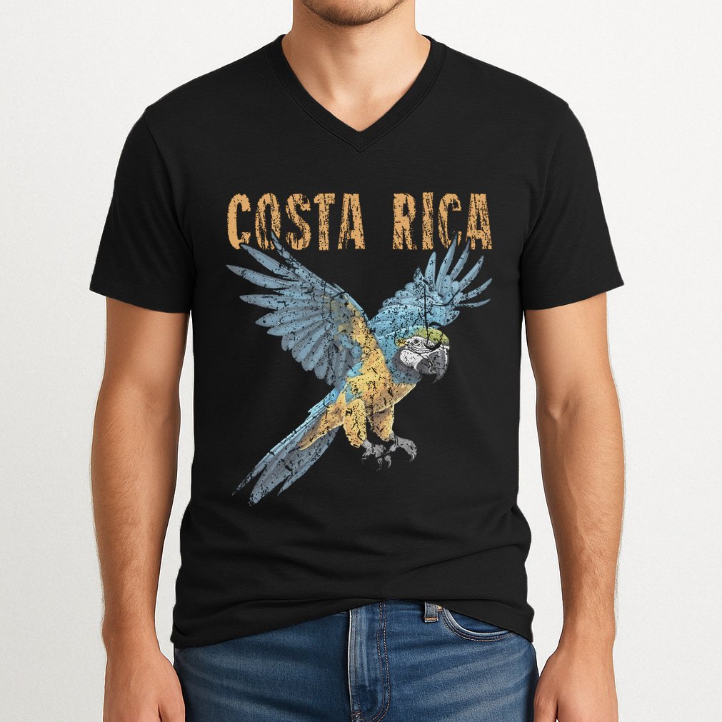 Costa Rica Macaw Pura Vida Animals Nature Pura Vida V-Neck T-Shirt