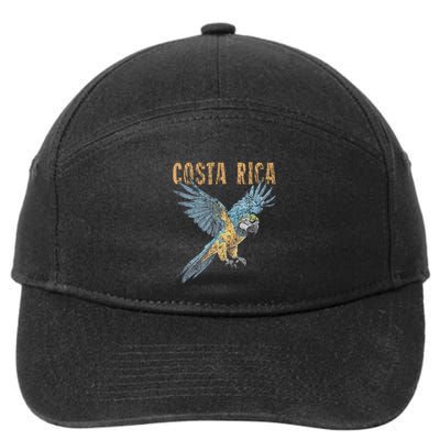 Costa Rica Macaw Pura Vida Animals Nature Pura Vida 7-Panel Snapback Hat