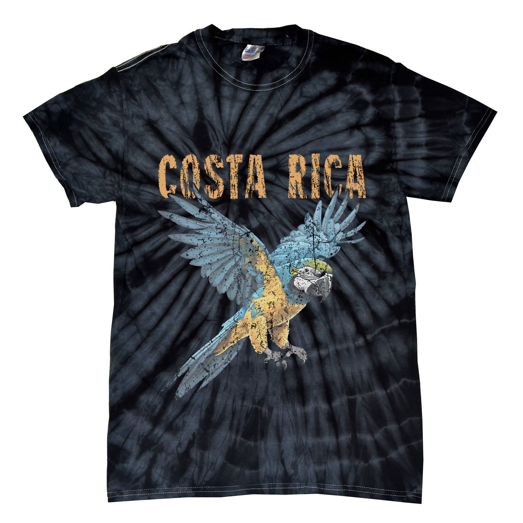 Costa Rica Macaw Pura Vida Animals Nature Pura Vida Tie-Dye T-Shirt