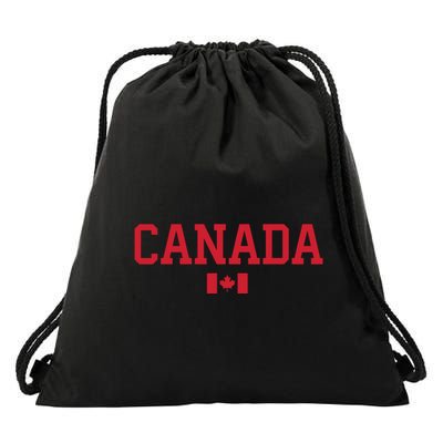 Canada Red Maple Leaf Flag Canada Day Drawstring Bag