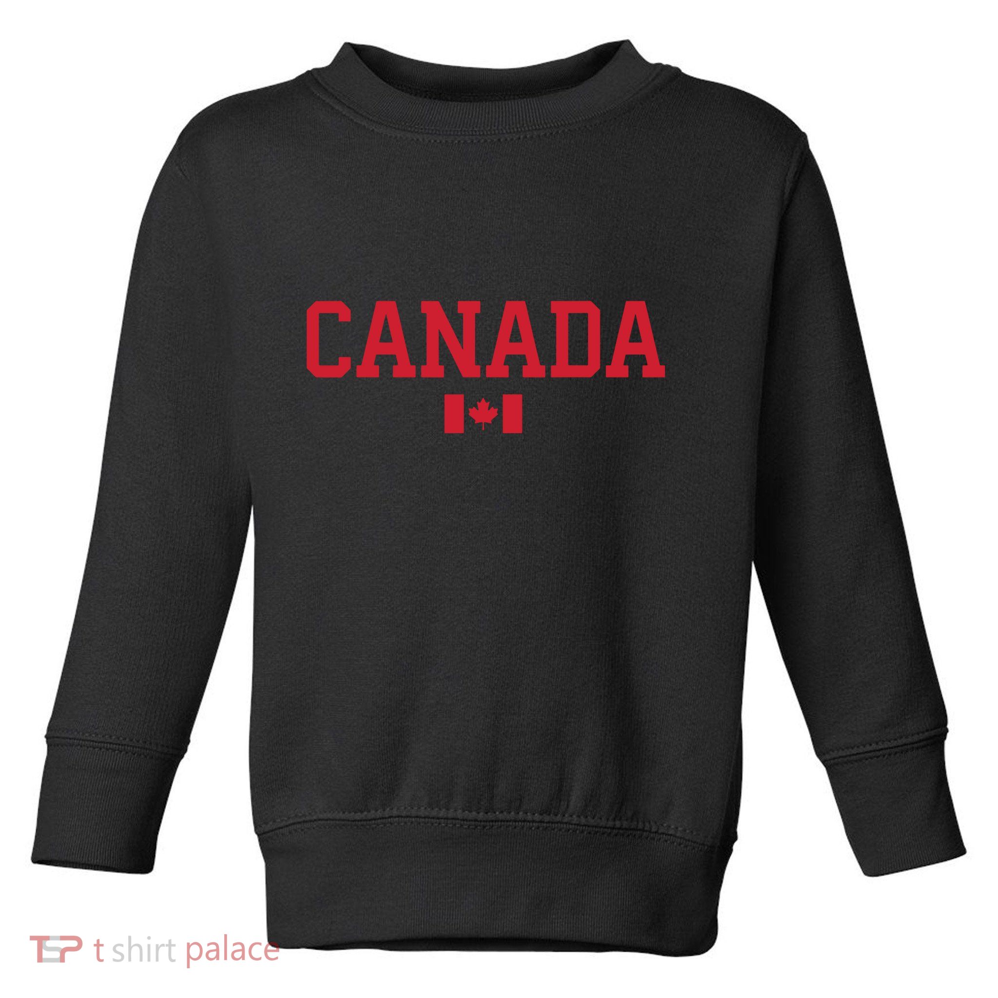 Canada Red Maple Leaf Flag Canada Day Toddler Sweatshirt