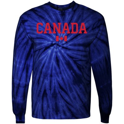 Canada Red Maple Leaf Flag Canada Day Tie-Dye Long Sleeve Shirt