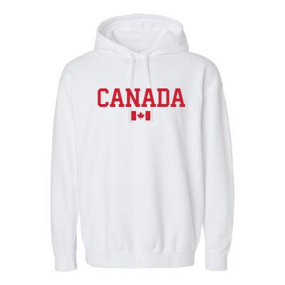 Canada Red Maple Leaf Flag Canada Day Garment-Dyed Fleece Hoodie