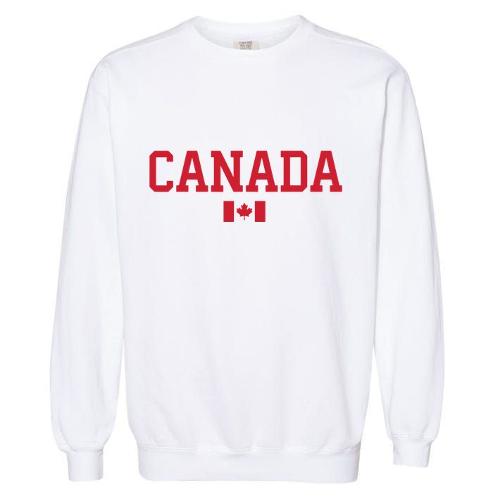 Canada Red Maple Leaf Flag Canada Day Garment-Dyed Sweatshirt