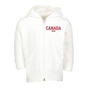 Canada Red Maple Leaf Flag Canada Day Toddler Zip Fleece Hoodie