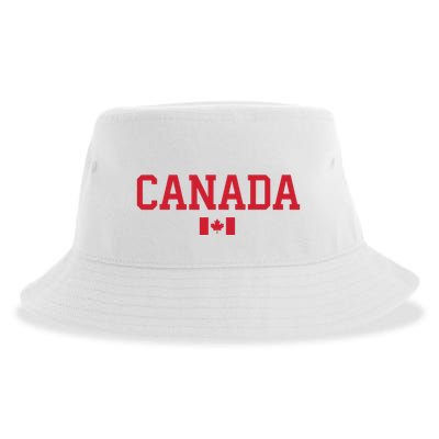 Canada Red Maple Leaf Flag Canada Day Sustainable Bucket Hat