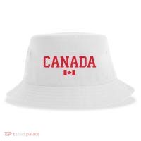 Canada Red Maple Leaf Flag Canada Day Sustainable Bucket Hat