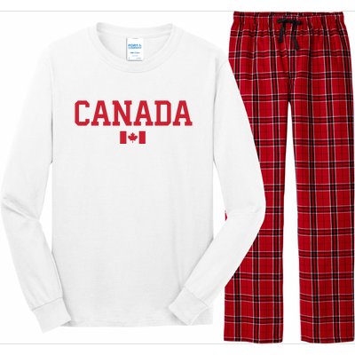 Canada Red Maple Leaf Flag Canada Day Long Sleeve Pajama Set