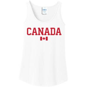 Canada Red Maple Leaf Flag Canada Day Ladies Essential Tank