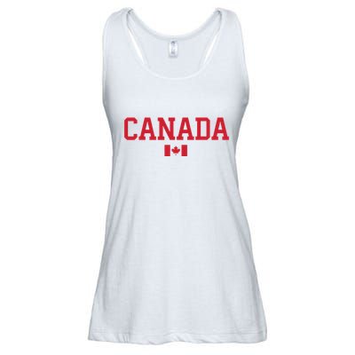 Canada Red Maple Leaf Flag Canada Day Ladies Essential Flowy Tank