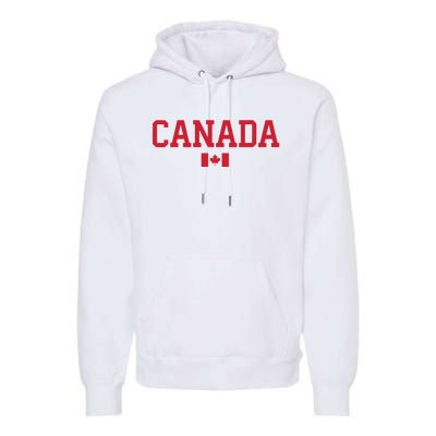 Canada Red Maple Leaf Flag Canada Day Premium Hoodie