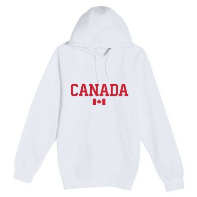 Canada Red Maple Leaf Flag Canada Day Premium Pullover Hoodie