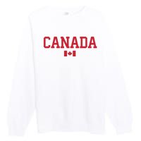 Canada Red Maple Leaf Flag Canada Day Premium Crewneck Sweatshirt