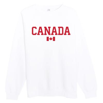 Canada Red Maple Leaf Flag Canada Day Premium Crewneck Sweatshirt