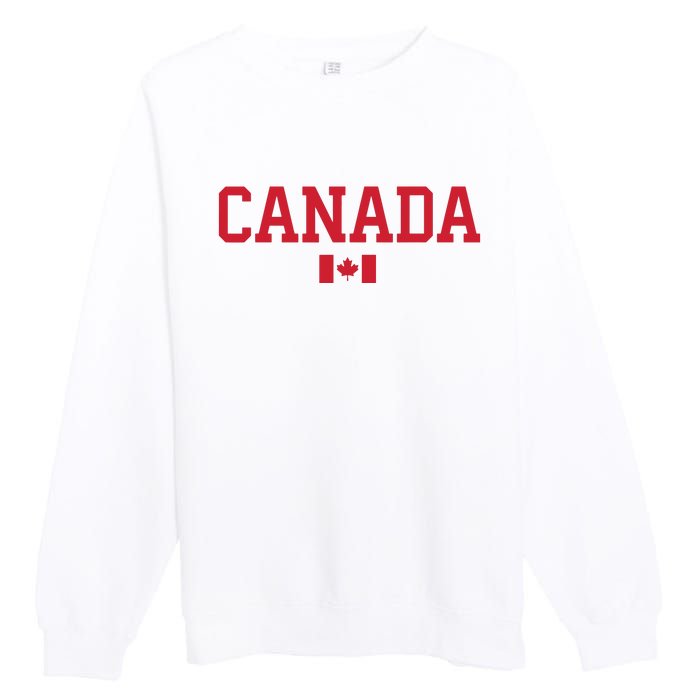 Canada Red Maple Leaf Flag Canada Day Premium Crewneck Sweatshirt