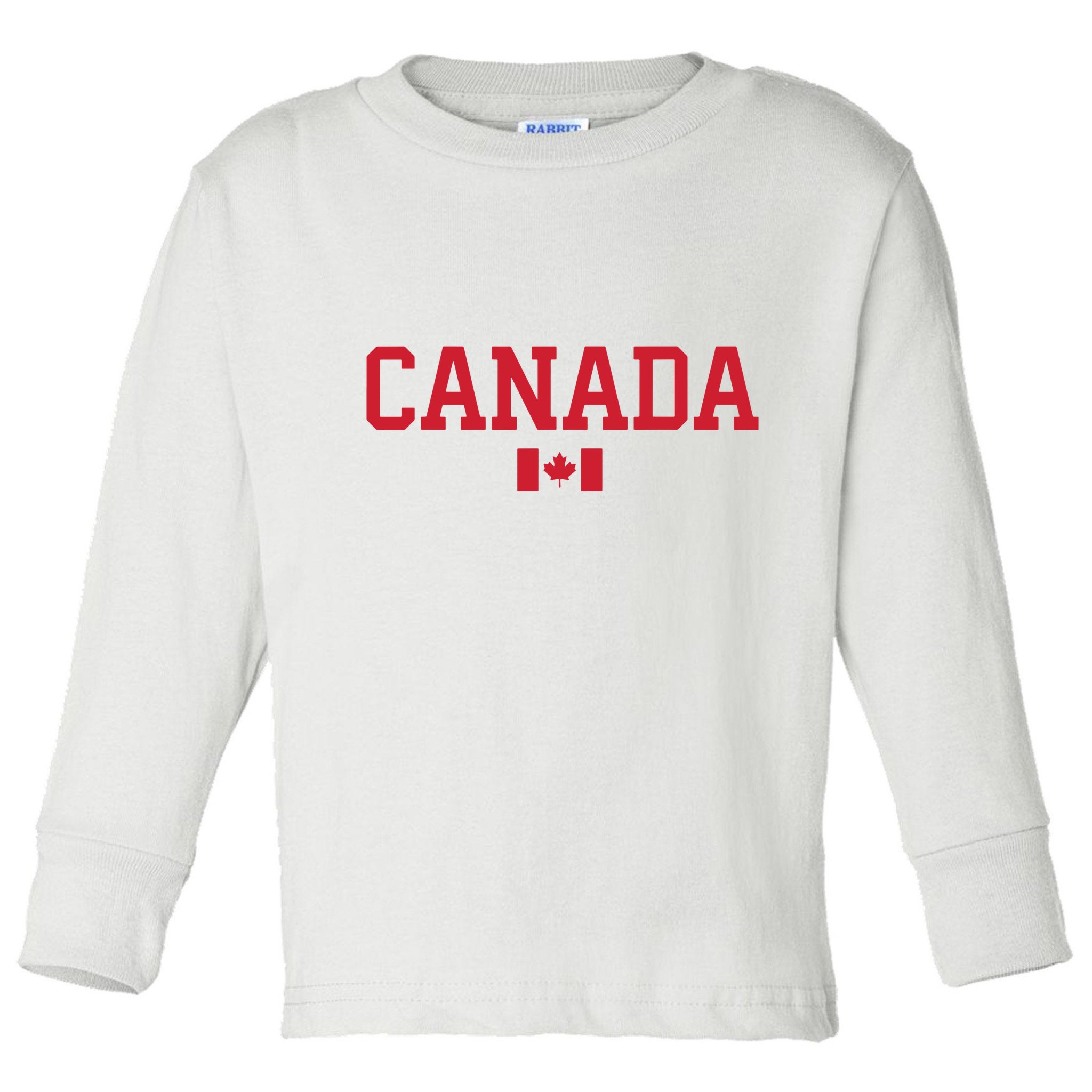 Canada Red Maple Leaf Flag Canada Day Toddler Long Sleeve Shirt