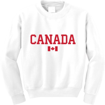 Canada Red Maple Leaf Flag Canada Day Kids Sweatshirt