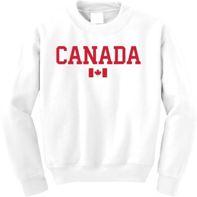 Canada Red Maple Leaf Flag Canada Day Kids Sweatshirt