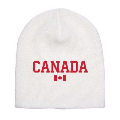 Canada Red Maple Leaf Flag Canada Day Short Acrylic Beanie