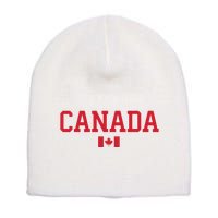 Canada Red Maple Leaf Flag Canada Day Short Acrylic Beanie